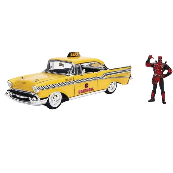 STL360717 HOLLYWOOD RIDES DEADPOOL TAXI 1/24 DIE-CAST VEHICLE