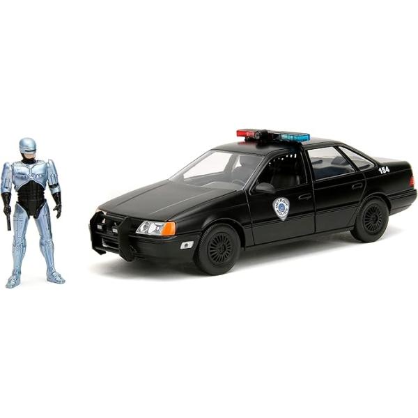 STL360726_5 ROBOCOP 1986 FORD TAURUS CHROME W/ FIG 1/24 DIE-CAST VEHICLE