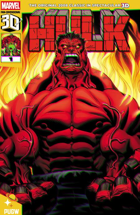 0425PG652 RED HULK (2008) #1 PAN DIMENSIONAL 3D EDITION