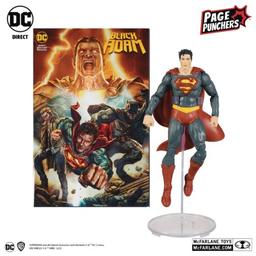 STL225569 DC DIRECT BLACK ADAM WV1 SUPERMAN 7IN AF W/ COMIC