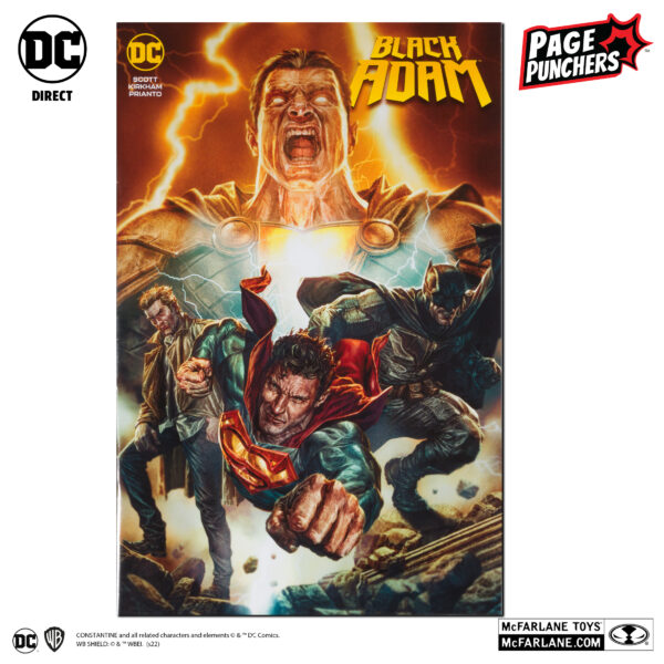 STL225569_2 DC DIRECT BLACK ADAM WV1 SUPERMAN 7IN AF W/ COMIC