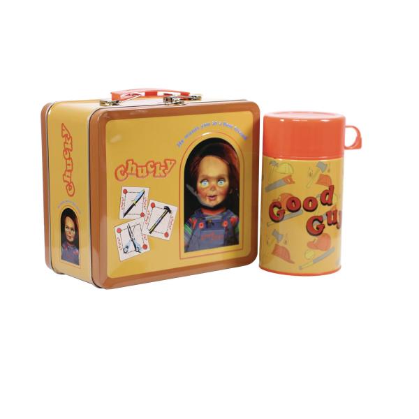 TIN TITANS CHUCKY GOOD GUYS PX LUNCH BOX W/BEV CONTAINER