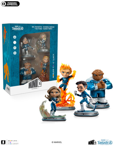 4445091-3423081 MiniCo Fantastic Four Metallic First Steps 4 Pack (AE Exclusive)