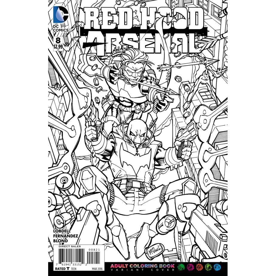 RED HOOD ARSENAL #8 ADULT COLORING BOOK VAR ED