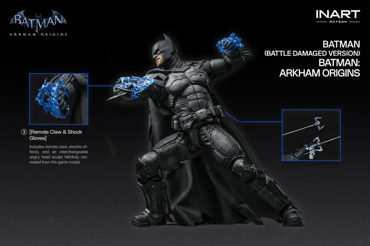PRE ORDER INART Collectibles - Batman: Arkham Origins - 1/12 Scale Batman (Battle Damaged Version)