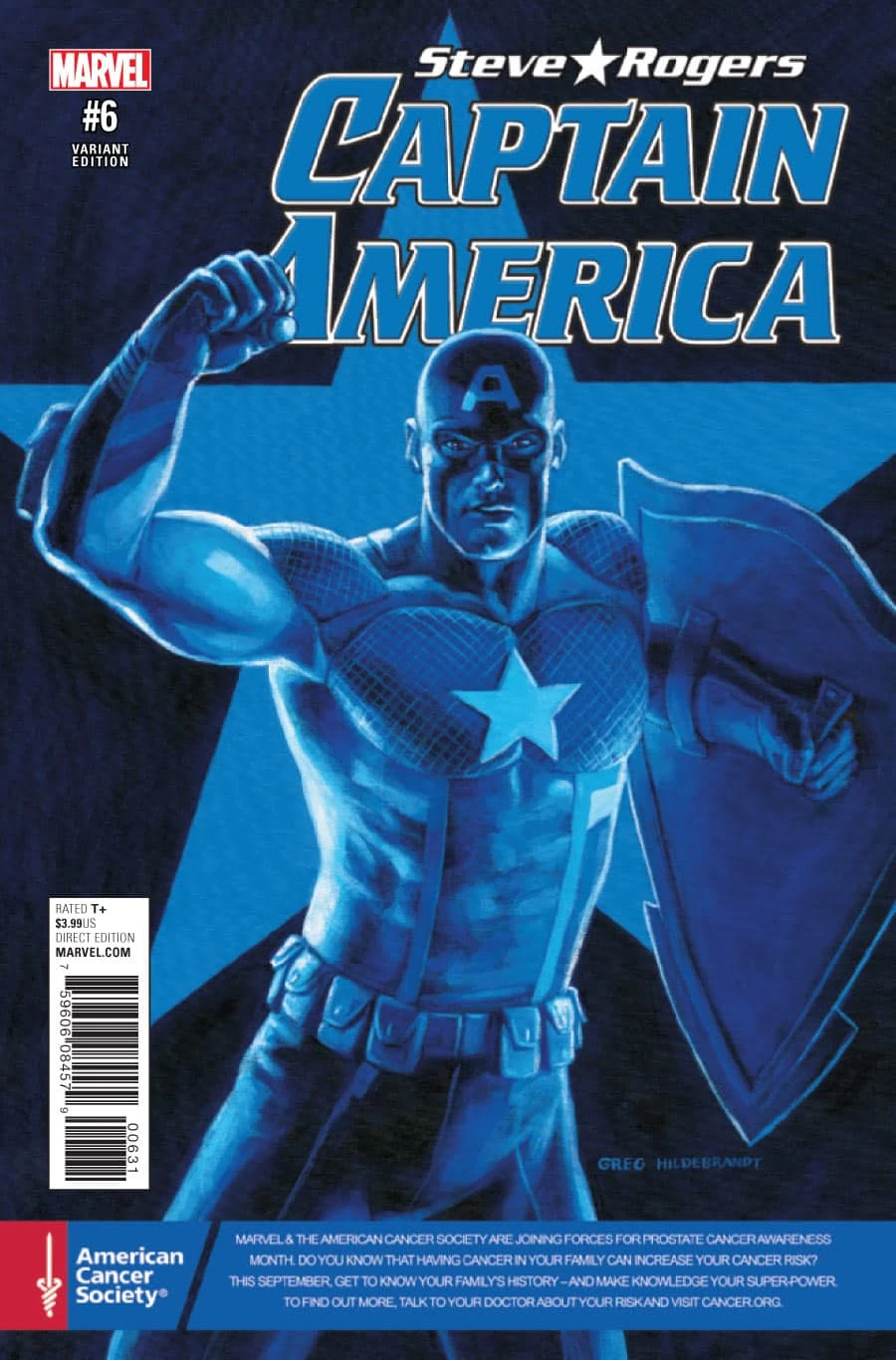 Captain_America_Steve_Rogers_Vol_1_6_Prostate_Awareness_Month_Variant Captain America Steve Rogers Vol 1 6 Prostate Awareness Month Variant