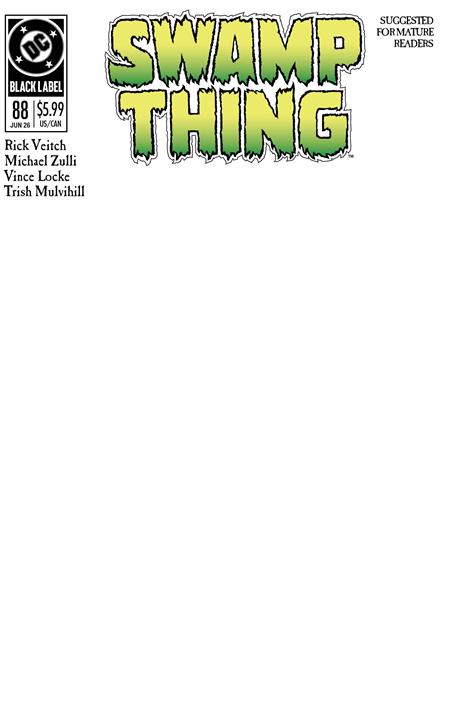 0226DC0178 ARTIST ALLEY : SWAMP THING 1989 #1 (OF 4) CVR C BLANK CARD STOCK VAR (MR)