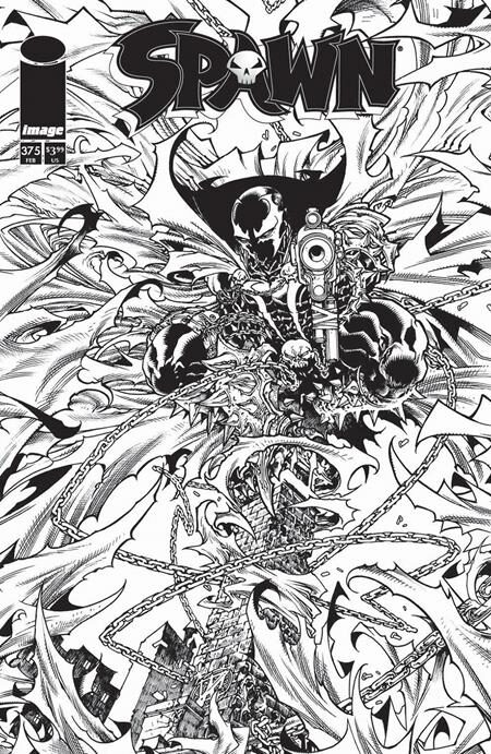 1225IM0414 SPAWN #375 CVR B HARVEY TOLIBAO B&W VAR