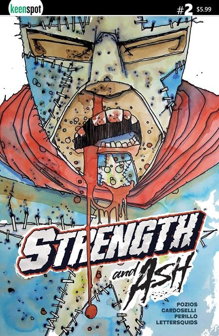 0426EX0795 STRENGTH & ASH #2 CVR A STEFANO CARDOSELLI & FRANCESCA PERILLO RED WHITE & BLUE
