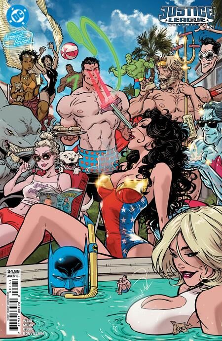 JUSTICE LEAGUE UNLIMITED #21 CVR F KAARE ANDREWS SWIMSUIT CARD STOCK VAR