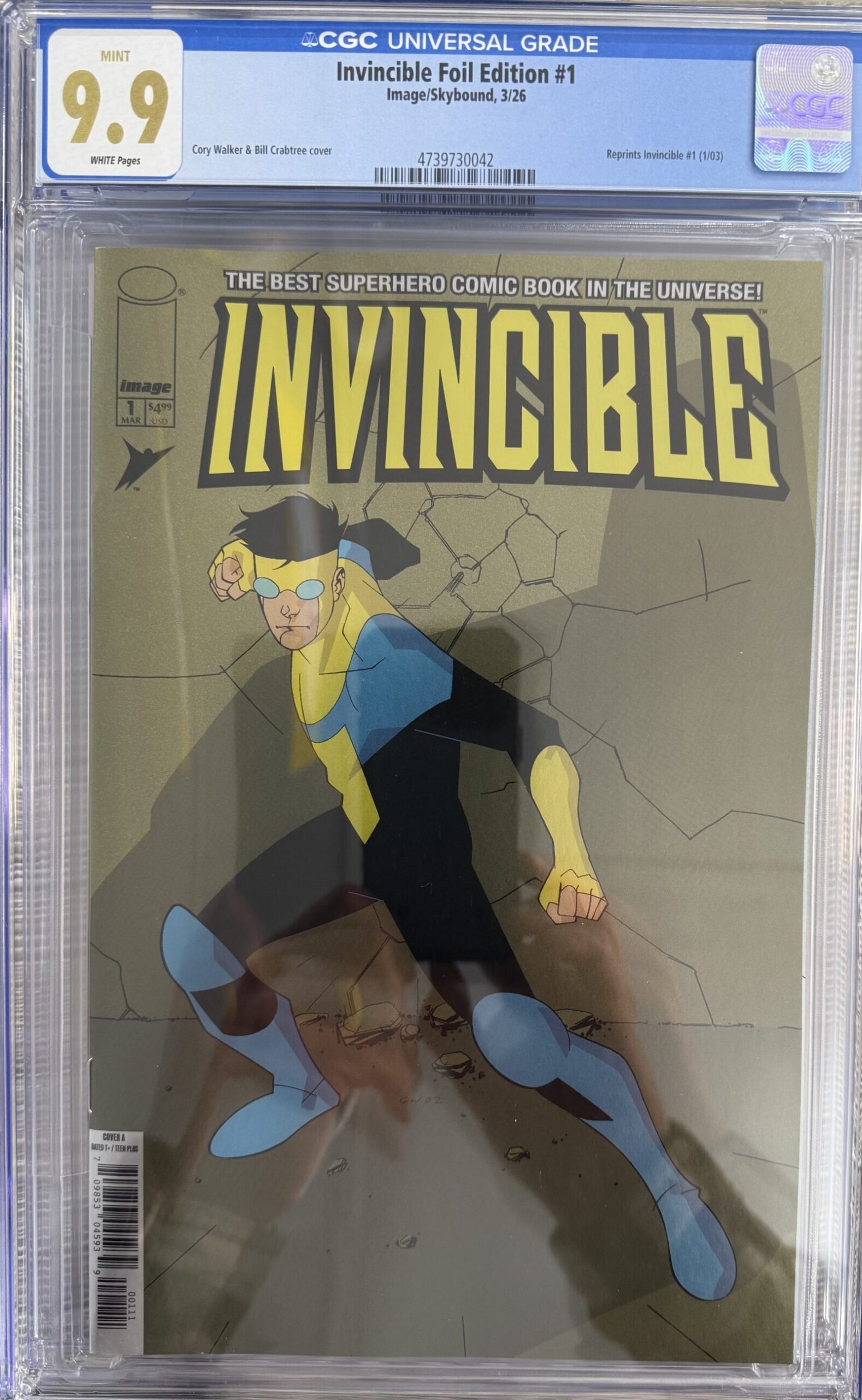DF INVINCIBLE #1 FOIL EDITION REPRINT CGC GRADED 9.9