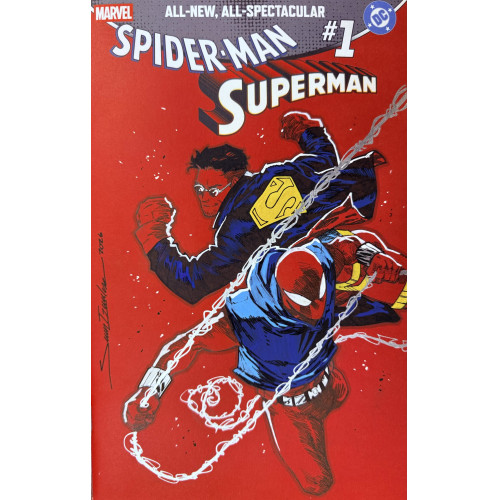 Marvel DC Spider-Man Superman #1 signed by Sean Izaakse 1 of 1 Sketch Variant