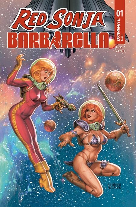 0926DE0706 RED SONJA BARBARELLA #1 CVR A JOSEPH MICHAEL LINSNER