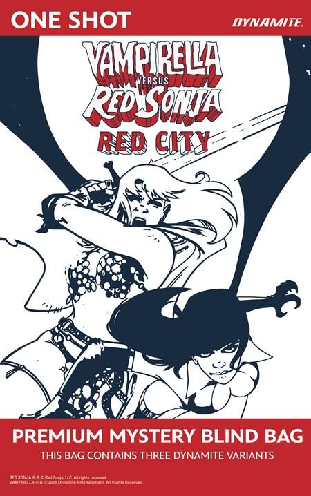 0626DE0824 VAMPIRELLA VS RED SONJA RED CITY #1 CVR F PREMIUM MYSTERY BLIND BAG VAR