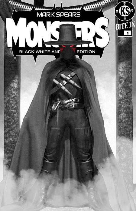 0726EX8026 MARK SPEARS MONSTERS #1 7TH PTG BLACK WHITE & DEAD EDITION CVR D MARK SPEARS ABSOLUTE BATMAN #1 HOMAGE VAR