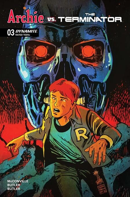 1026DE0597 ARCHIE VS THE TERMINATOR #3 CVR E FRANCESCO FRANCAVILLA METAL PREMIUM VAR