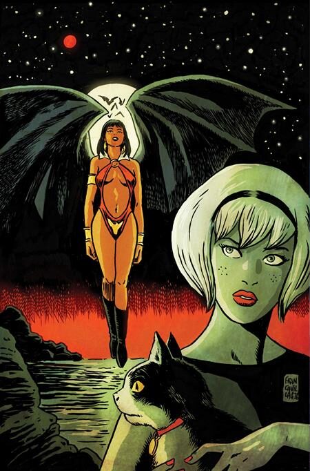 1026DE0736 SABRINA THE TEENAGE WITCH VAMPIRELLA #1 CVR I FRANCESCO FRANCAVILLA METAL PREMIUM VAR