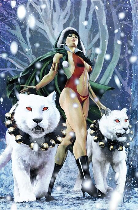 1026DE0817 VAMPIRELLA HELLIDAY SPECIAL 2026 #1 (ONE SHOT) CVR E CAT STAGGS METAL PREMIUM VAR