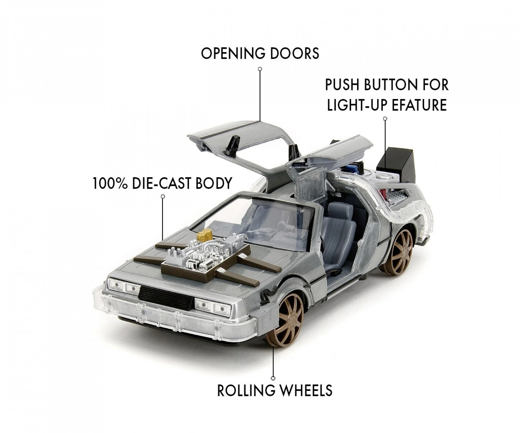 SIS-253255073-3 Jada Back To The Future III Time Machine Model Car 1:18 Scale