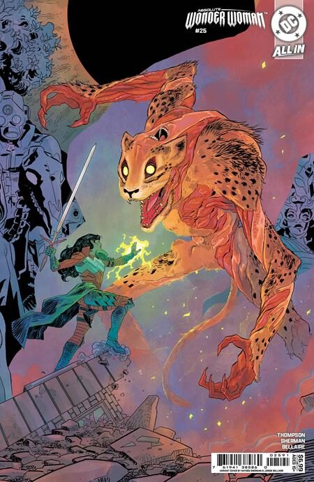 0826DC0064 ABSOLUTE WONDER WOMAN #25 HAYDEN SHERMAN LEFT, MIDDLE & RIGHT CONNECTING CARD STOCK VAR SET