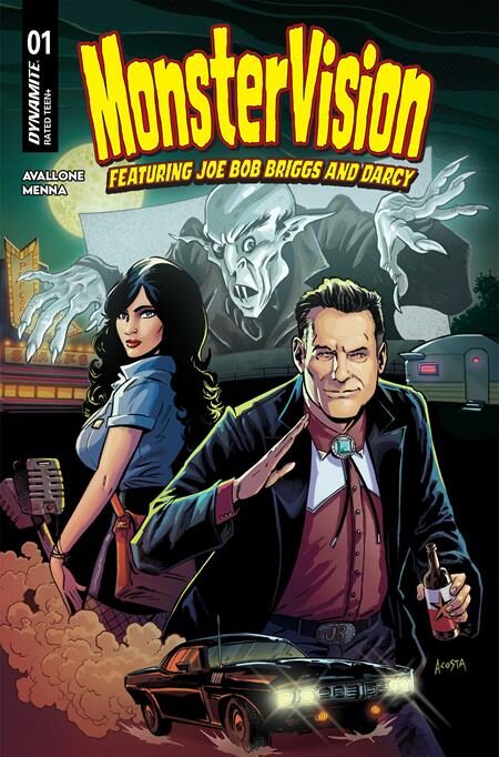 1026DE0665 MONSTERVISION FEATURING JOE BOB BRIGGS AND DARCY #1 CVR A DAVE ACOSTA