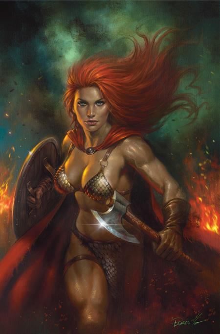 1126DE0659 RED SONJA SHEDEVIL WITH A SWORD #9 CVR F LUCIO PARRILLO METAL PREMIUM VAR