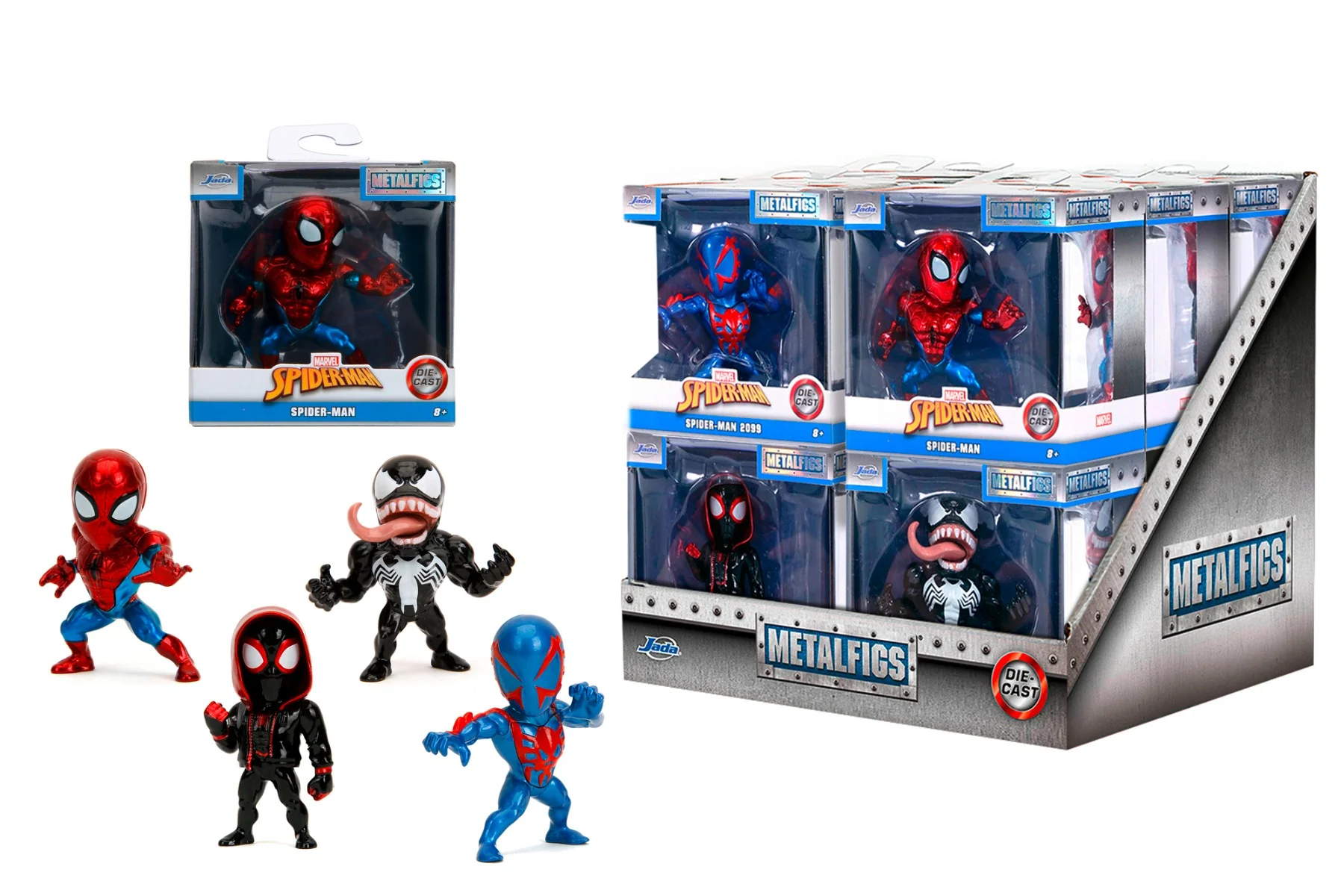 253220007_sap_090_1 Jada Toys Marvel Spider-Man Wave 2 Nano Metalfigs Collectible Figure 6.5cm Premium Die-Cast Metal Featuring, Venom, Miles Morales & Spider-Man 2099