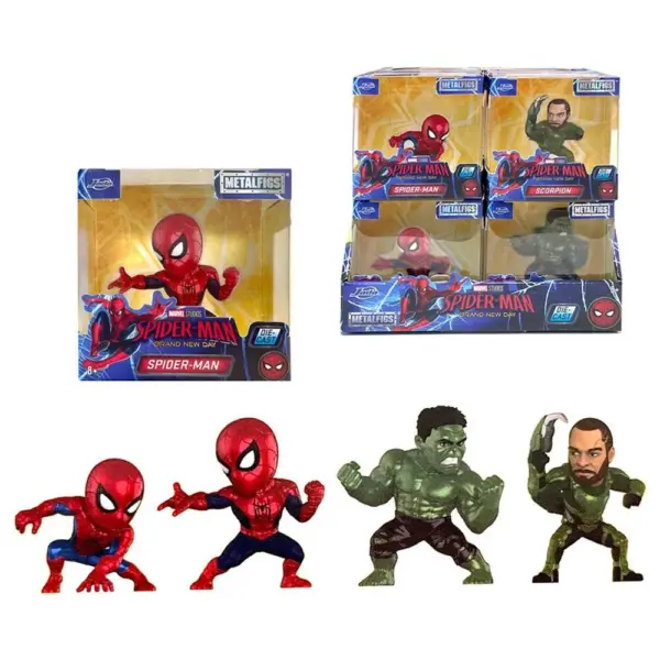 Jada Toys Marvel Spider-Man Brand New Day Wave 6 Nano Metalfigs Collectible Figure 6.5cm Premium Die-Cast Metal Featuring Spider-Man, Hulk & Scorpion