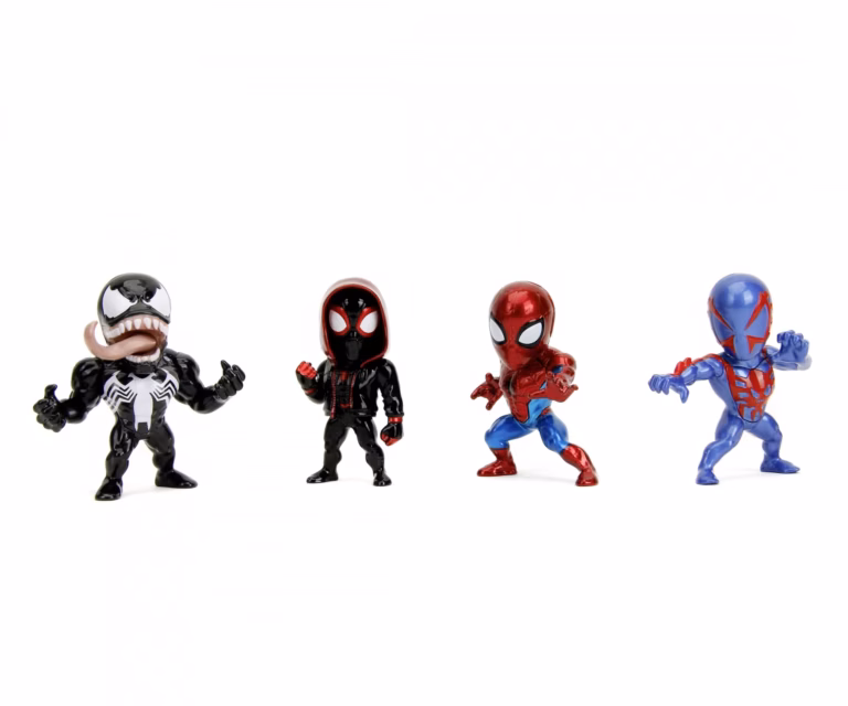 marvel-4-pack-figures-25-wave-1-253222015-en_00 Jada Toys Marvel Spider-Man Wave 2 Nano Metalfigs Collectible Figure 6.5cm Premium Die-Cast Metal Featuring, Venom, Miles Morales & Spider-Man 2099